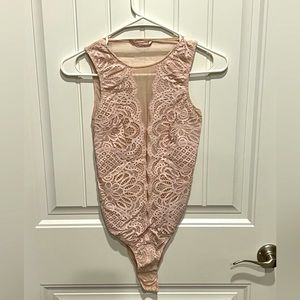 VS pink lace bodysuit size small